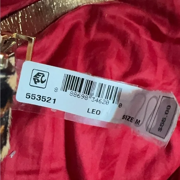 Michael Kors Animal Print Leather Belt Size M - Picture 4 of 5